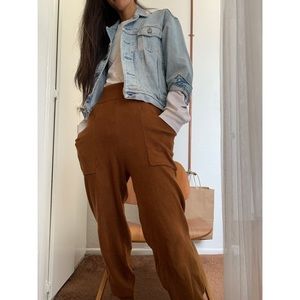 Jogger style brown high waisted lounge pants XS